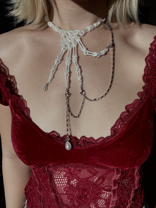 Skeleton Hand Necklace