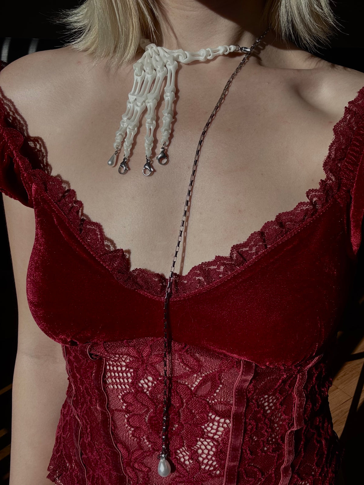 Skeleton Hand Necklace