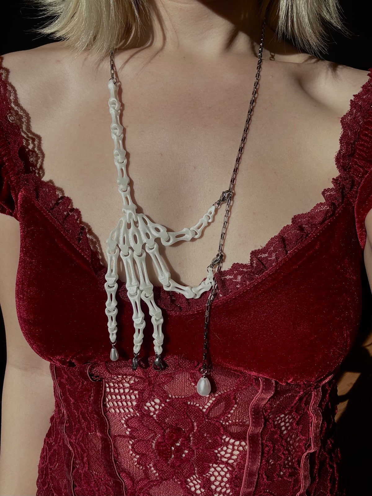 Skeleton Hand Necklace