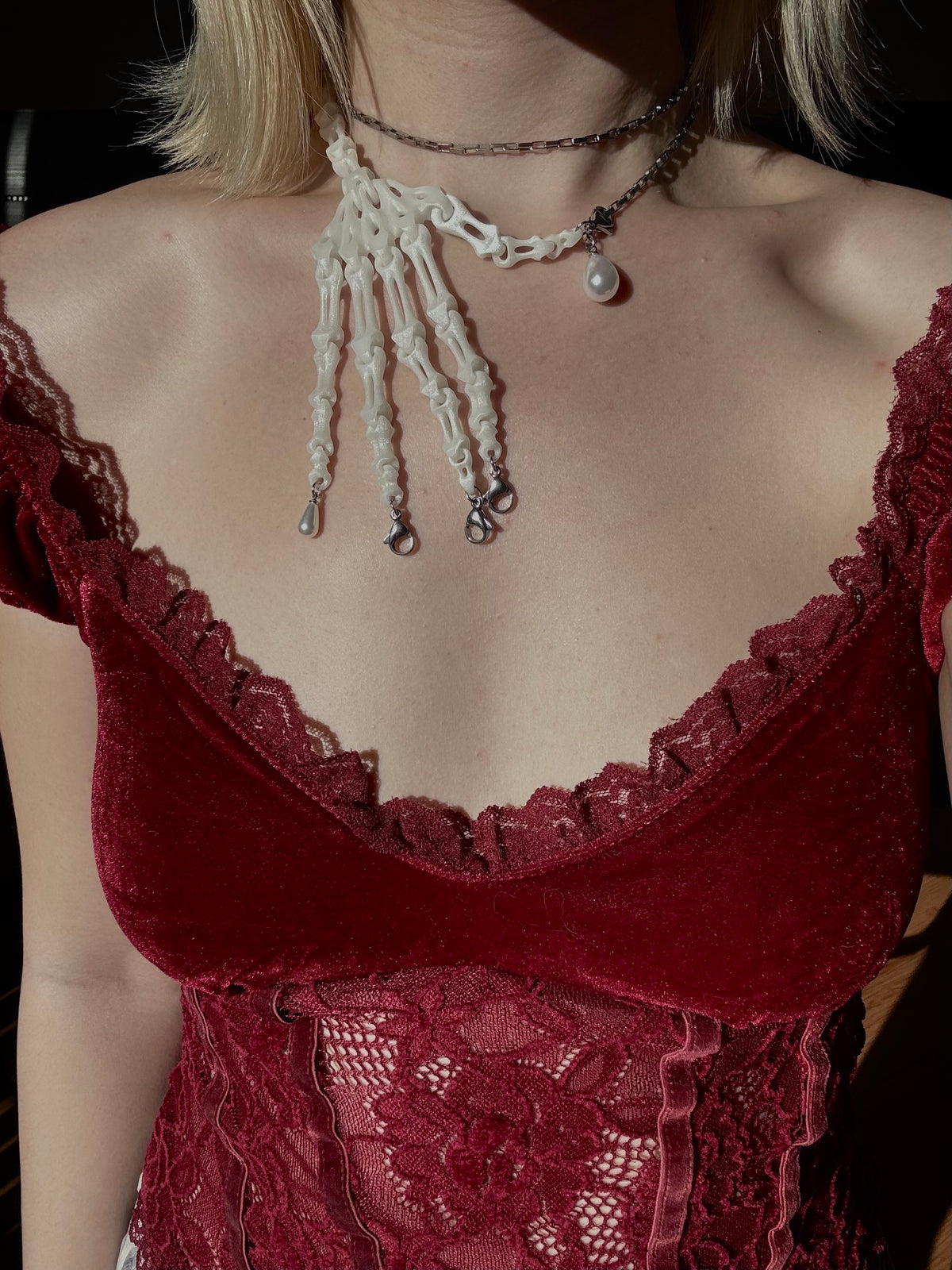 Skeleton Hand Necklace