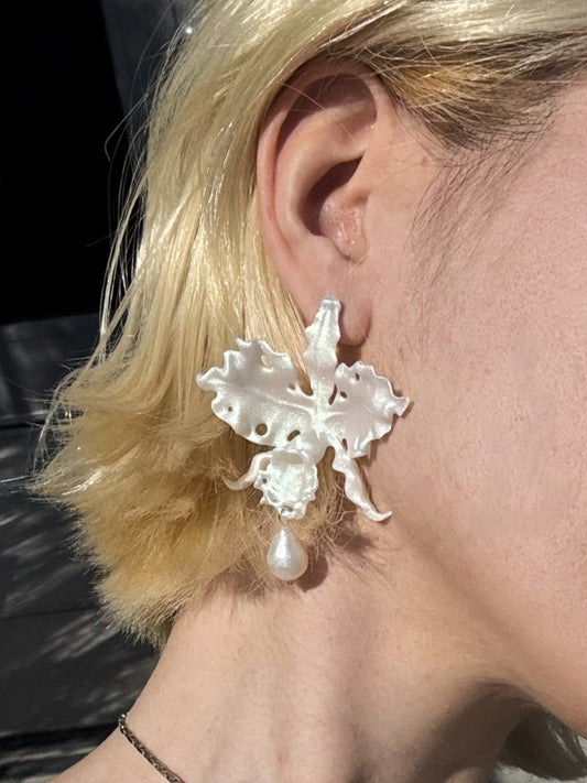 Cattleya Orchid Earrings