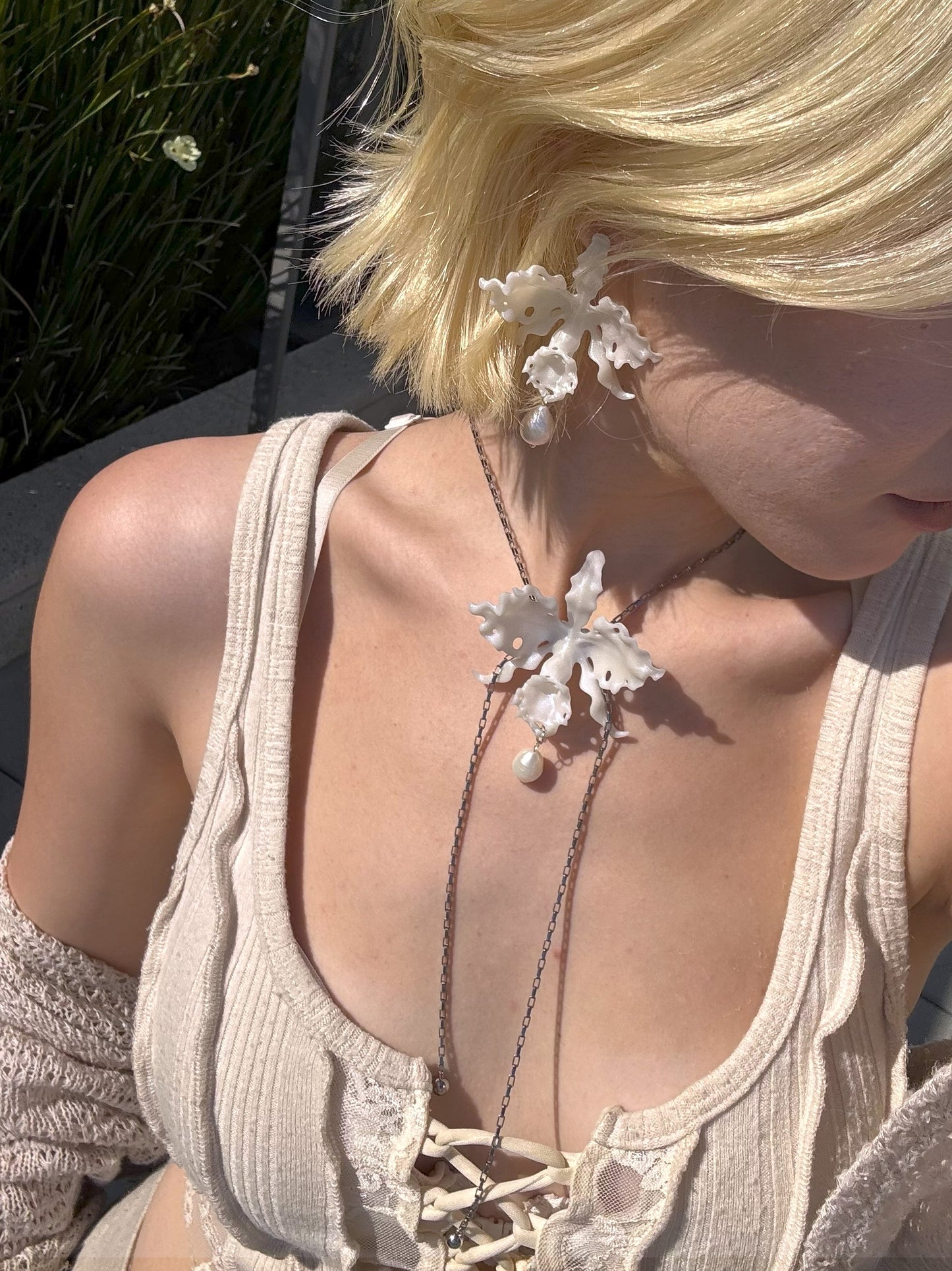 Cattleya Orchid Necklace