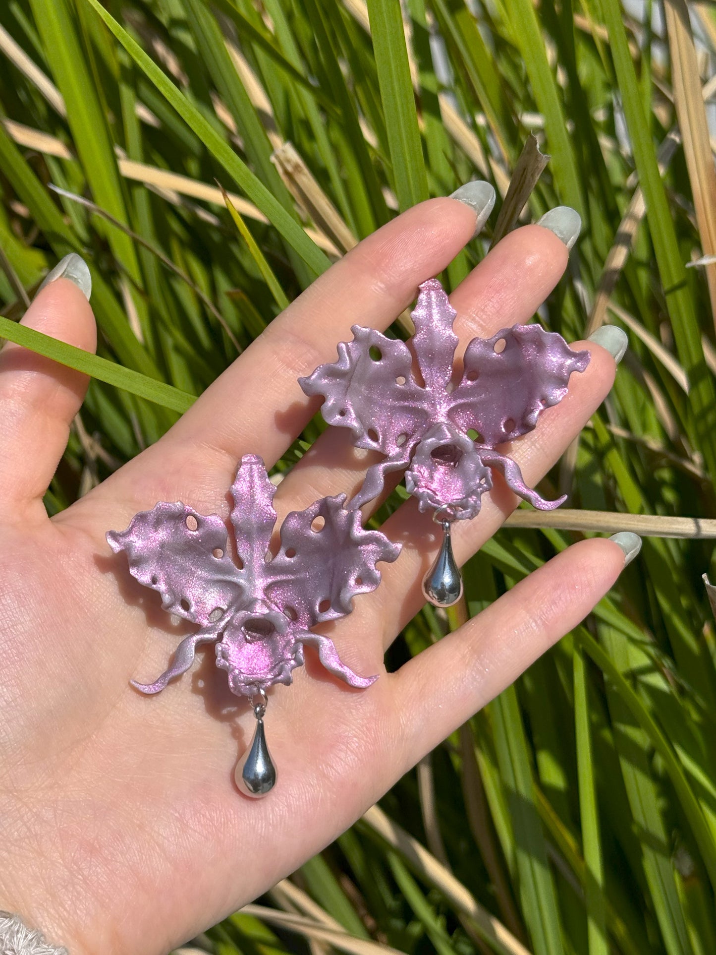 Cattleya Orchid Earrings