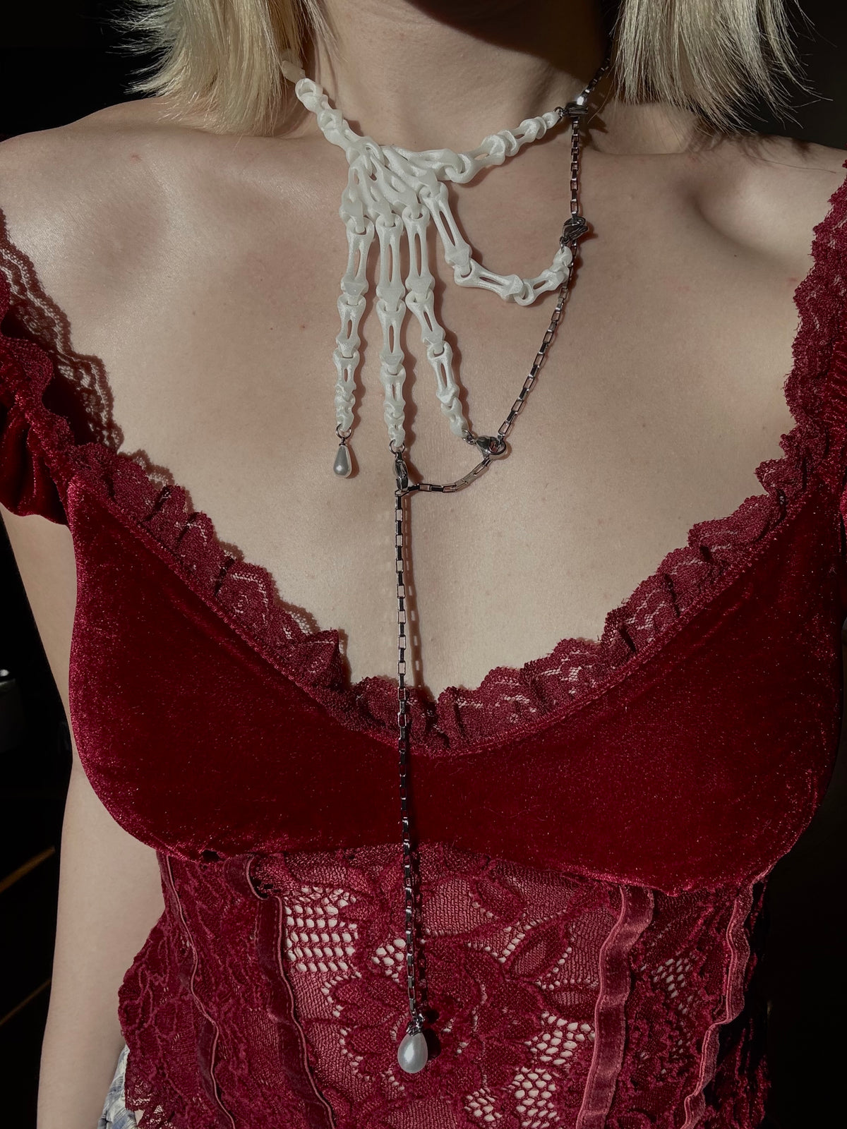 Skeleton Hand Necklace