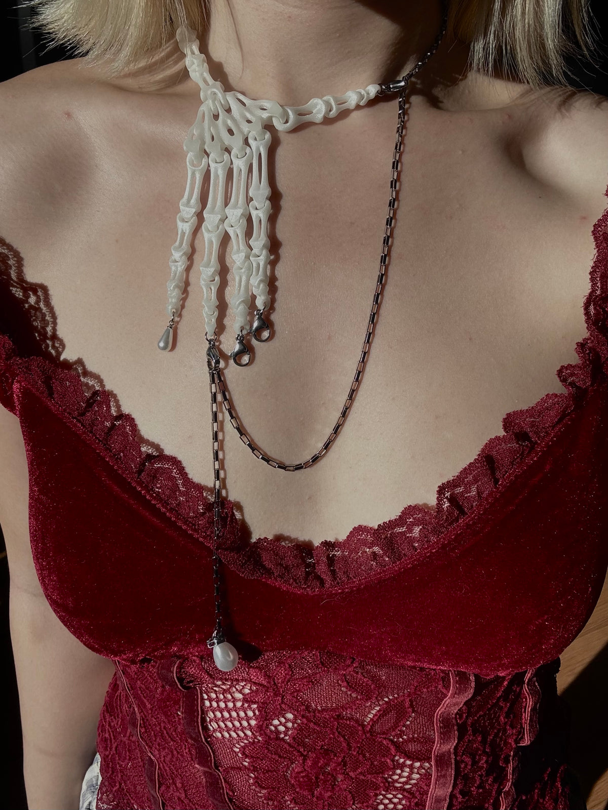 Skeleton Hand Necklace