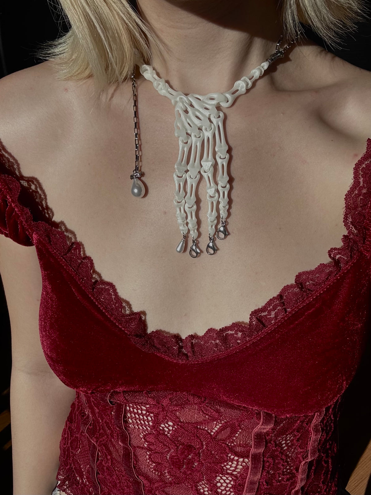 Skeleton Hand Necklace