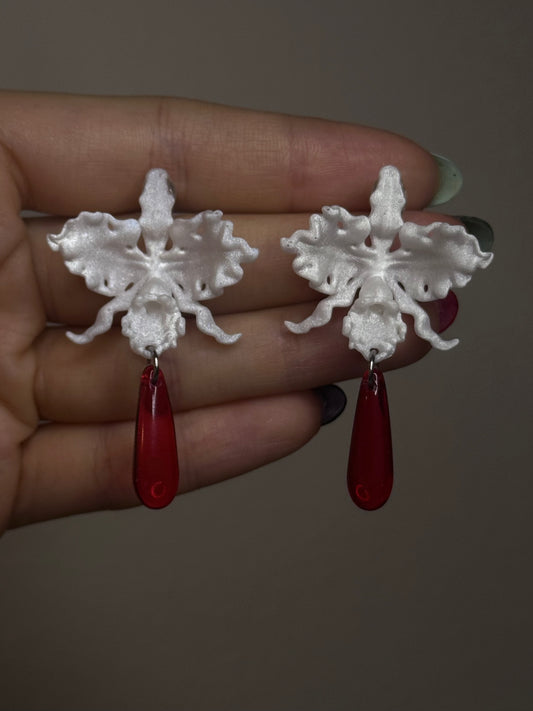 Cattleya Orchid Earrings mini